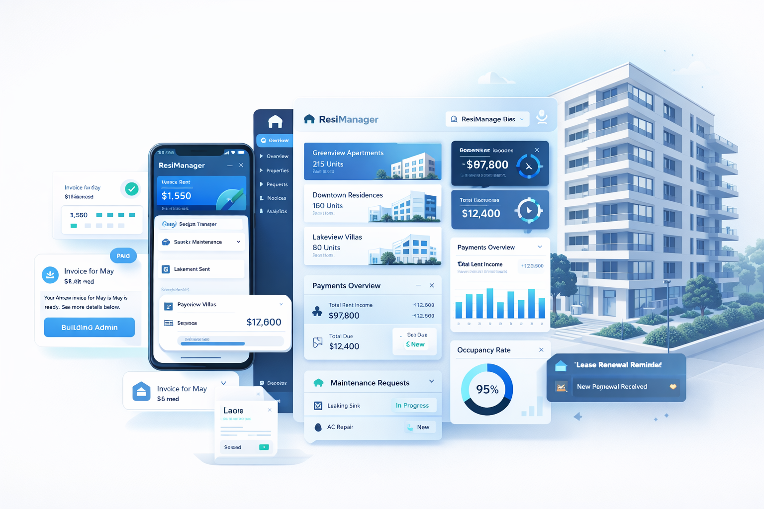 ResiManager Hero Illustration